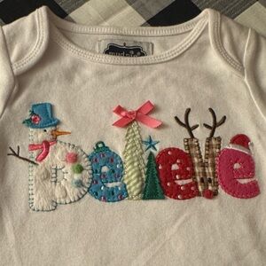 Mud Pie Festive 'Believe' Baby Long Sleeve Shirt